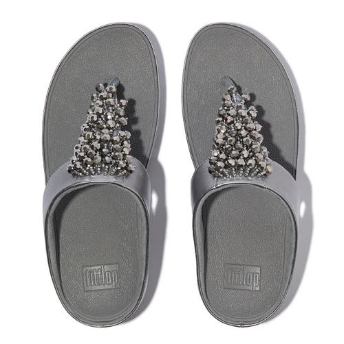 Fitflop Rumba Iridescent Beaded Toe-post Sandals In White