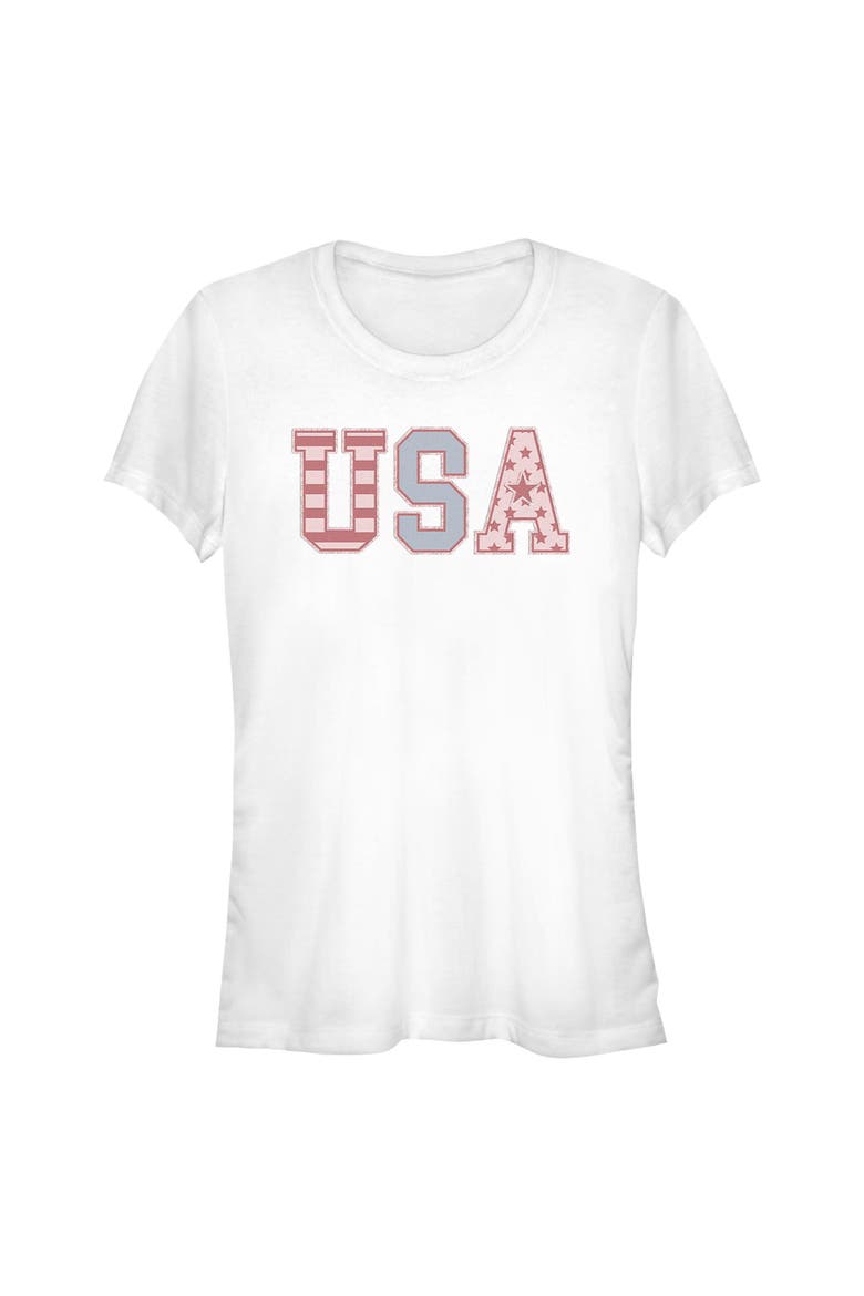 Juniors Lost Gods USA Star Fill Classic T Shirt, Main, color, White