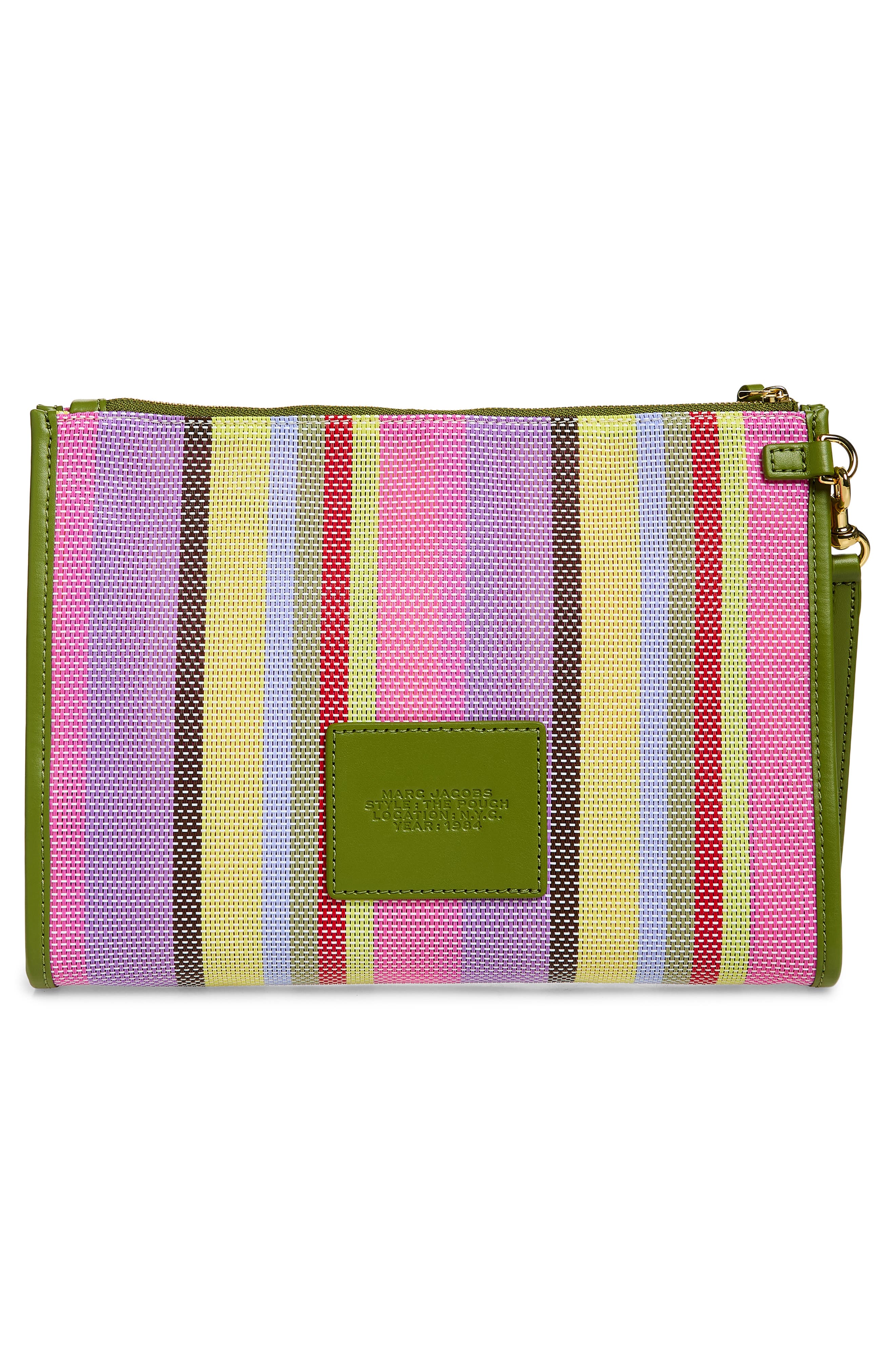 Marc Jacobs The Large Stripe Mesh Pouch, Alternate, color, Purple Multi