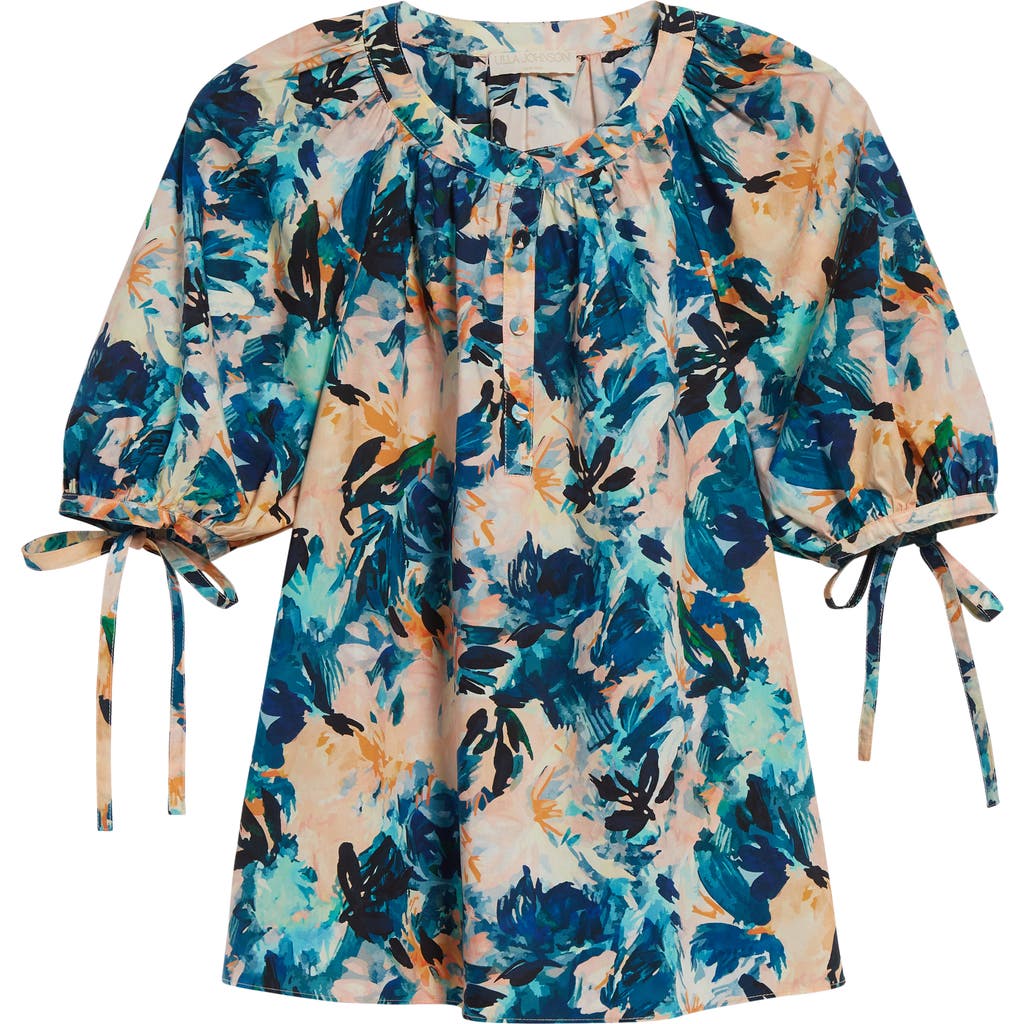 ULLA JOHNSON ULLA JOHNSON VIENNE FLORAL PRINT PUFF SLEEVE TOP