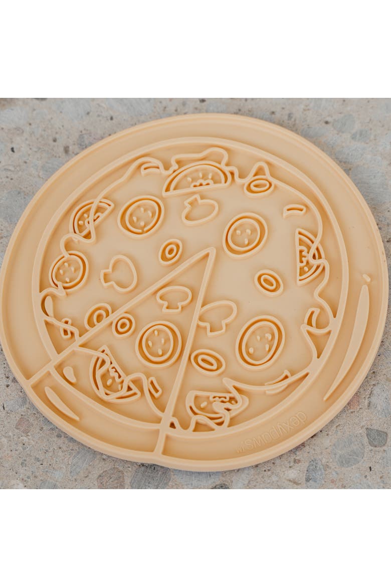 Enrichment Lick Mat Pupperoni Pizza Grooved Silicone, Alternate, color, Brown