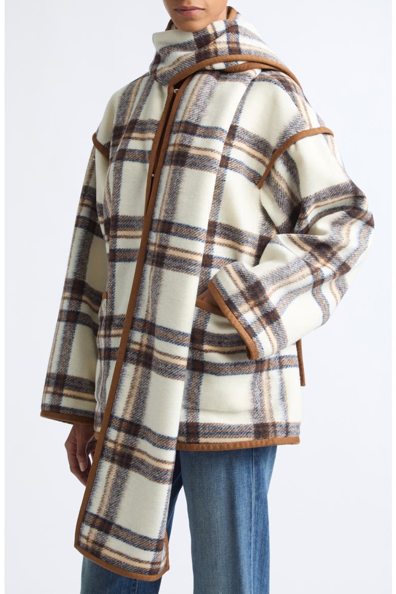 Greyson Plaid Scarf Jacket, Alternate, color, CEDAR MULTI