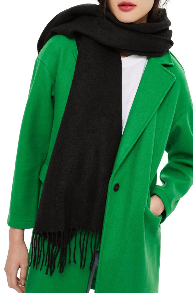 Supersoft Fringe Scarf, Main, color, BLACK
