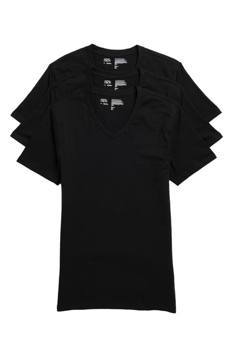 Stretch Cotton Slim Fit 3-Pack V-Neck Undershirts