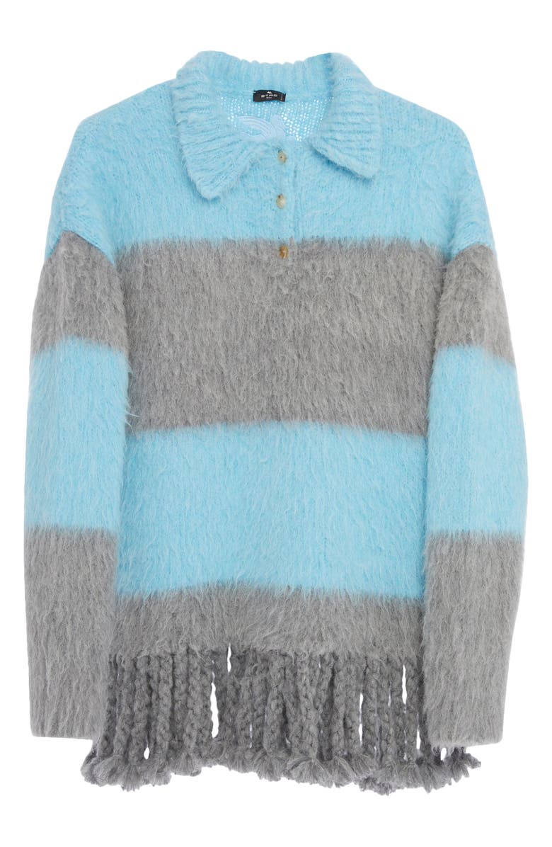 Etro Stripe Fringe Cardigan, Alternate, color, 