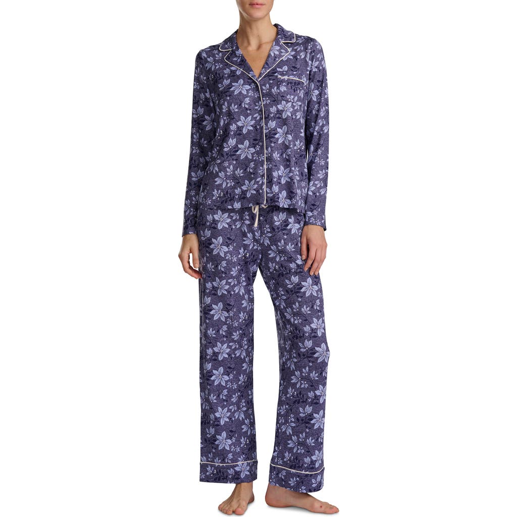 Splendid Pillowsoft Long Sleeve Pajamas In Blue