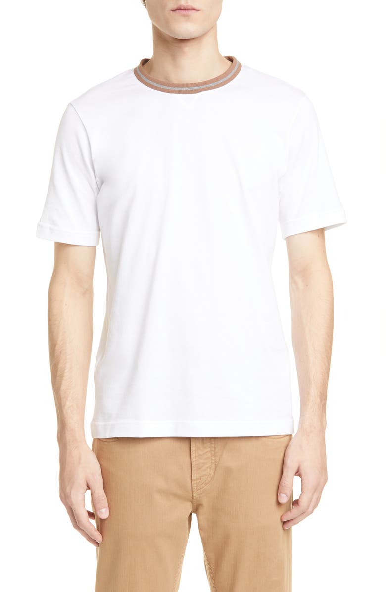 Eleventy Slim Fit Cotton Crewneck T-Shirt, Main, color,