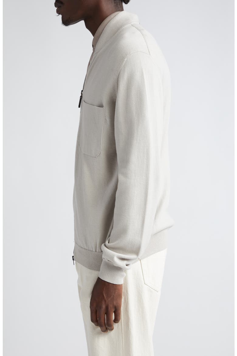 Cotton Knit Zip Cardigan, Alternate, color, 1315 STONE