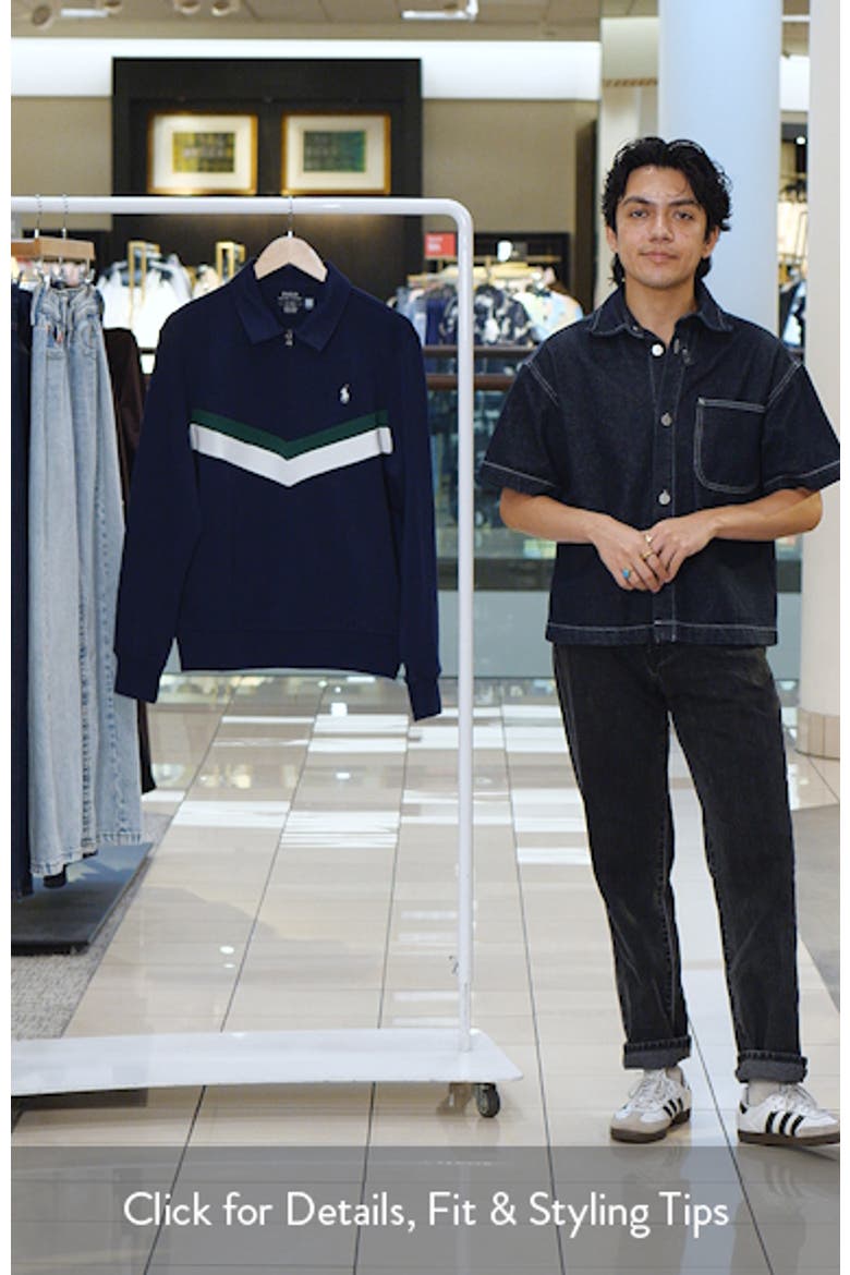 Double Knit Chevron Quarter-Zip Pullover video