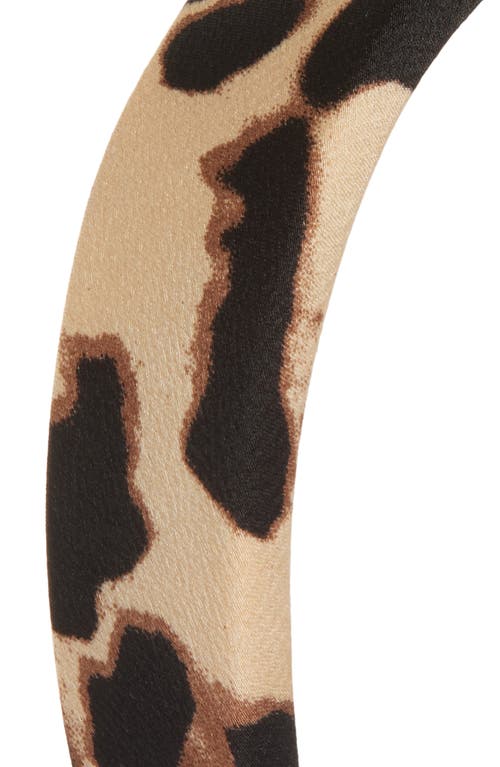 Tasha Leopard Padded Headband In Brown