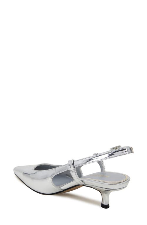 Kenneth Cole New York Martha Kitten Heel Slingback Pump In Silver