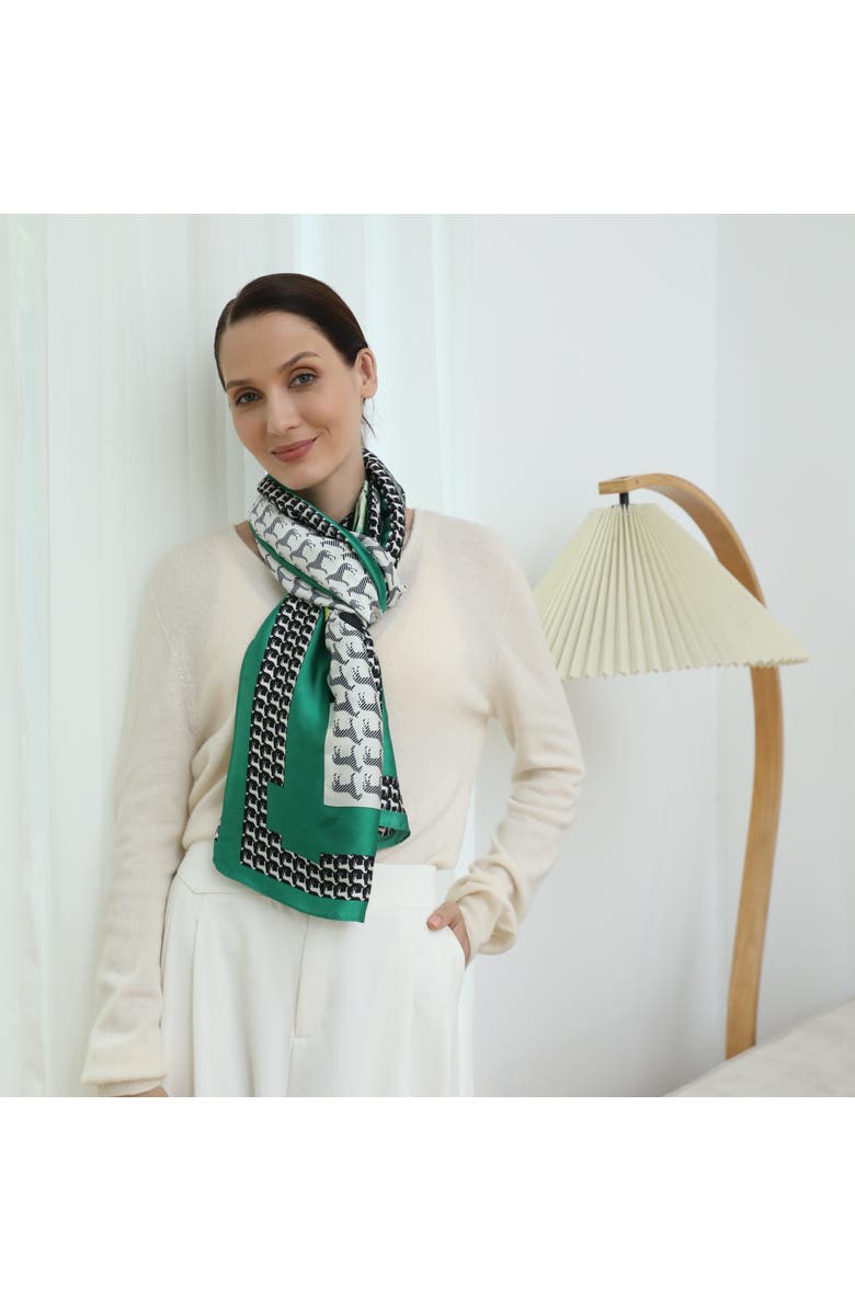 Youzey The Majestic - Lightweight Scarf, Alternate, color, Green/White/Black