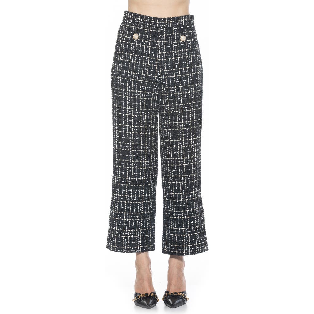 Alexia Admor Jayden Wide Leg Tweed Pants In Gray