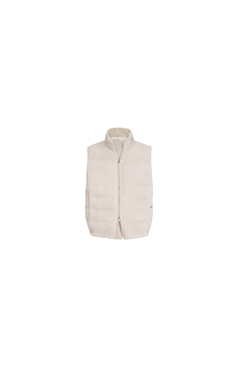 Suede down vest