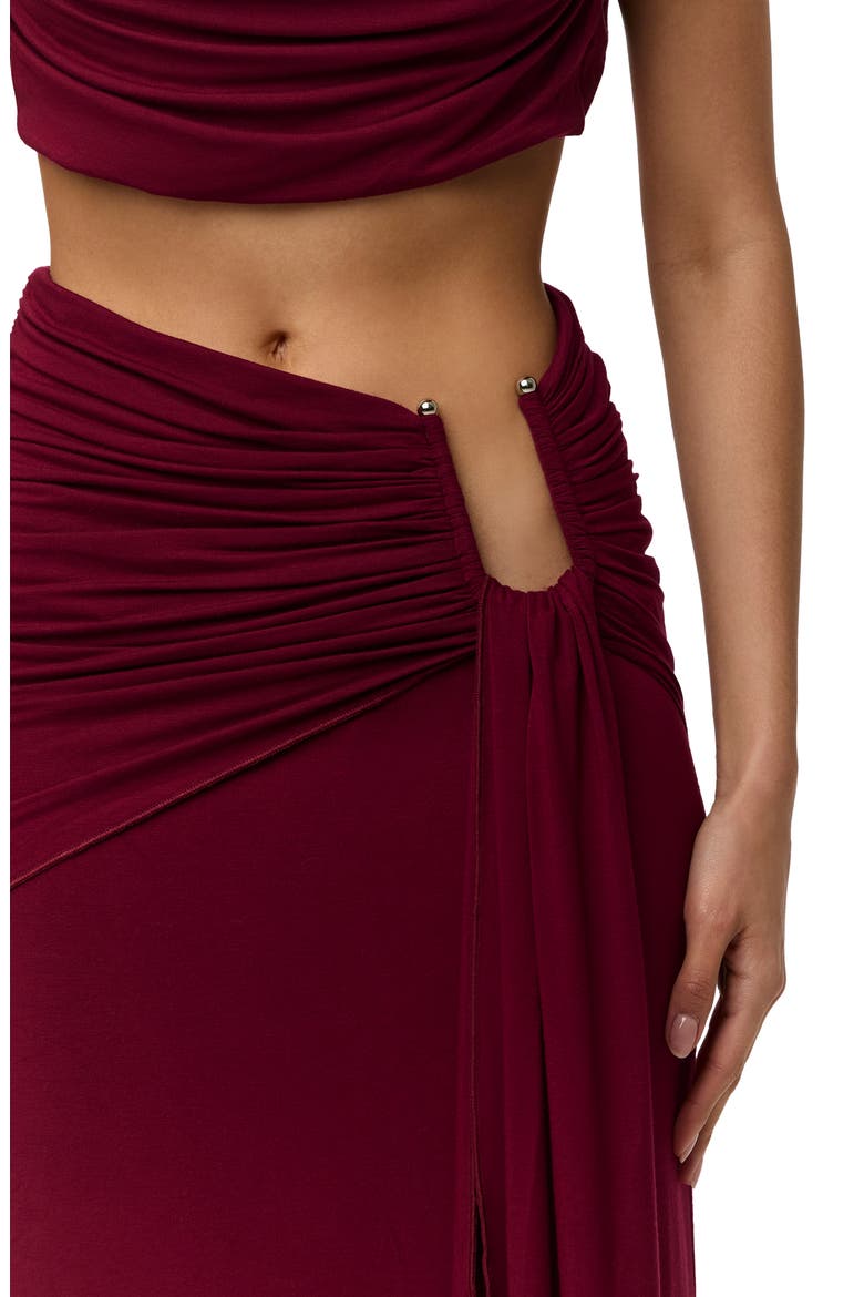 U-Wire Ruched Maxi Skirt, Alternate, color, SANGRIA