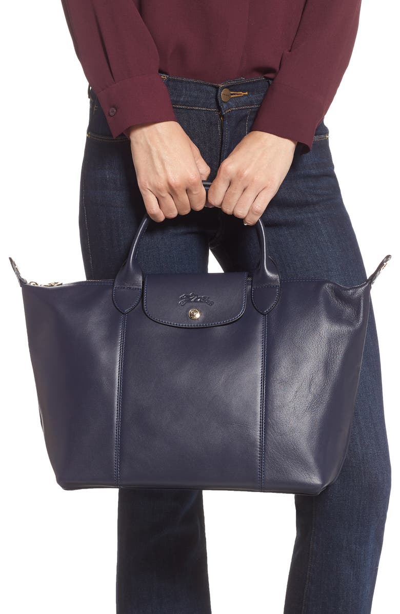 Longchamp Le Pliage Cuir Lambskin Leather Tote, Alternate, color,