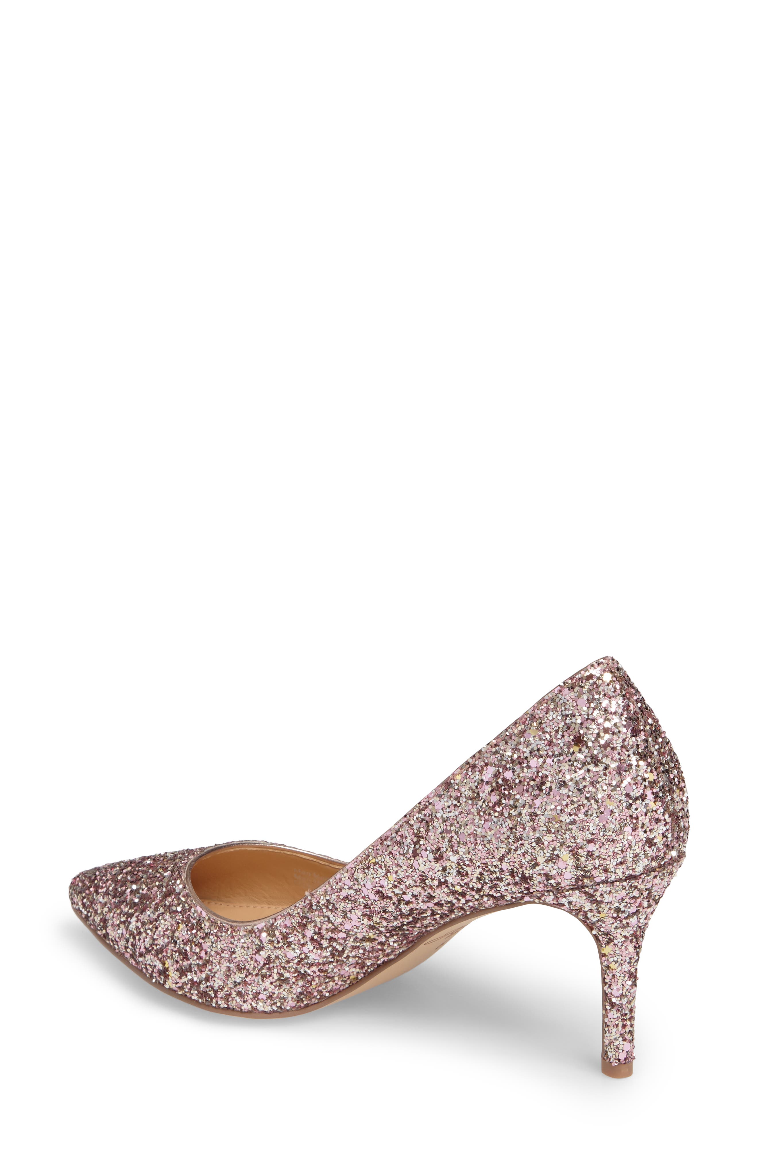 Lyla Glitter Pointy Toe Pump, Alternate, color, ROSE GOLD