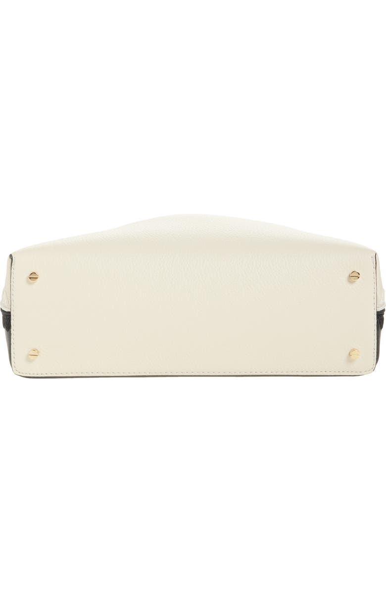 TOTEME T-Lock Embroidered Leather Clutch, Alternate, color, Black/ Milk