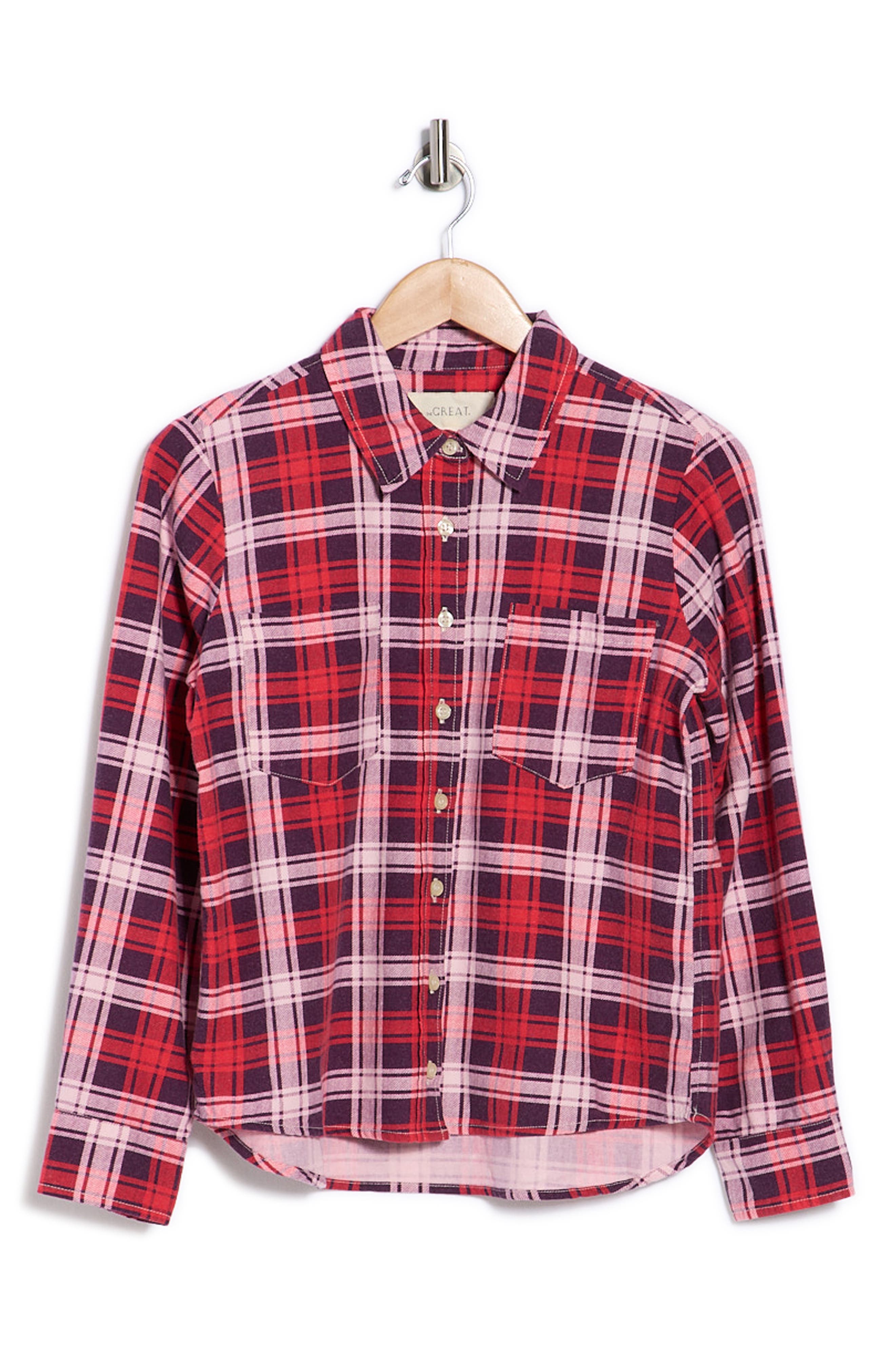 THE GREAT. The Scouting Plaid Button-Up Shirt
