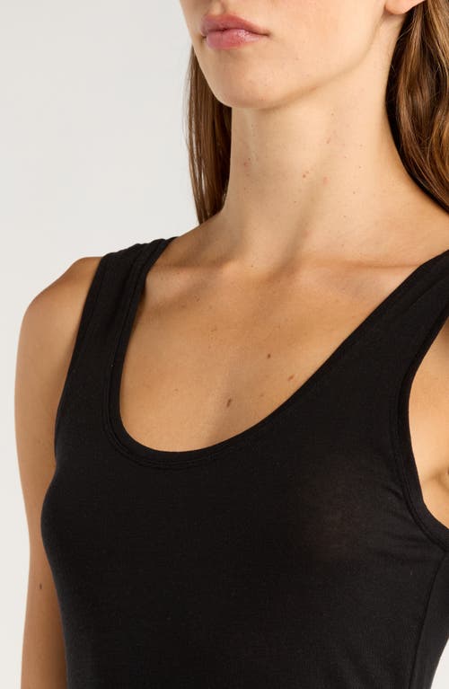 Nordstrom Luxe Layering Cotton Blend Tank Top In Black