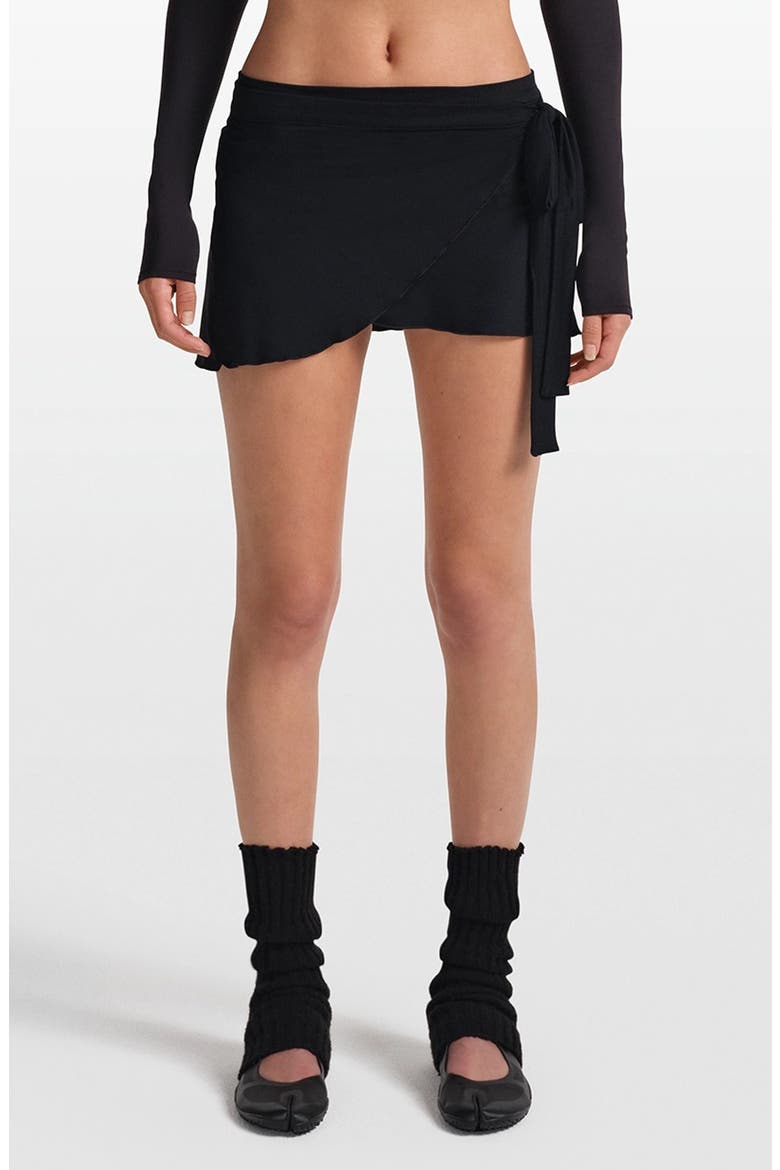 Stretch Knit Wrap Skirt, Main, color, OBSIDIAN