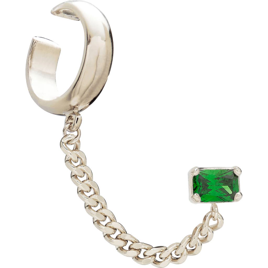 Lady Grey Cubic Zirconia Tether Chain Cuff Earring In Multi