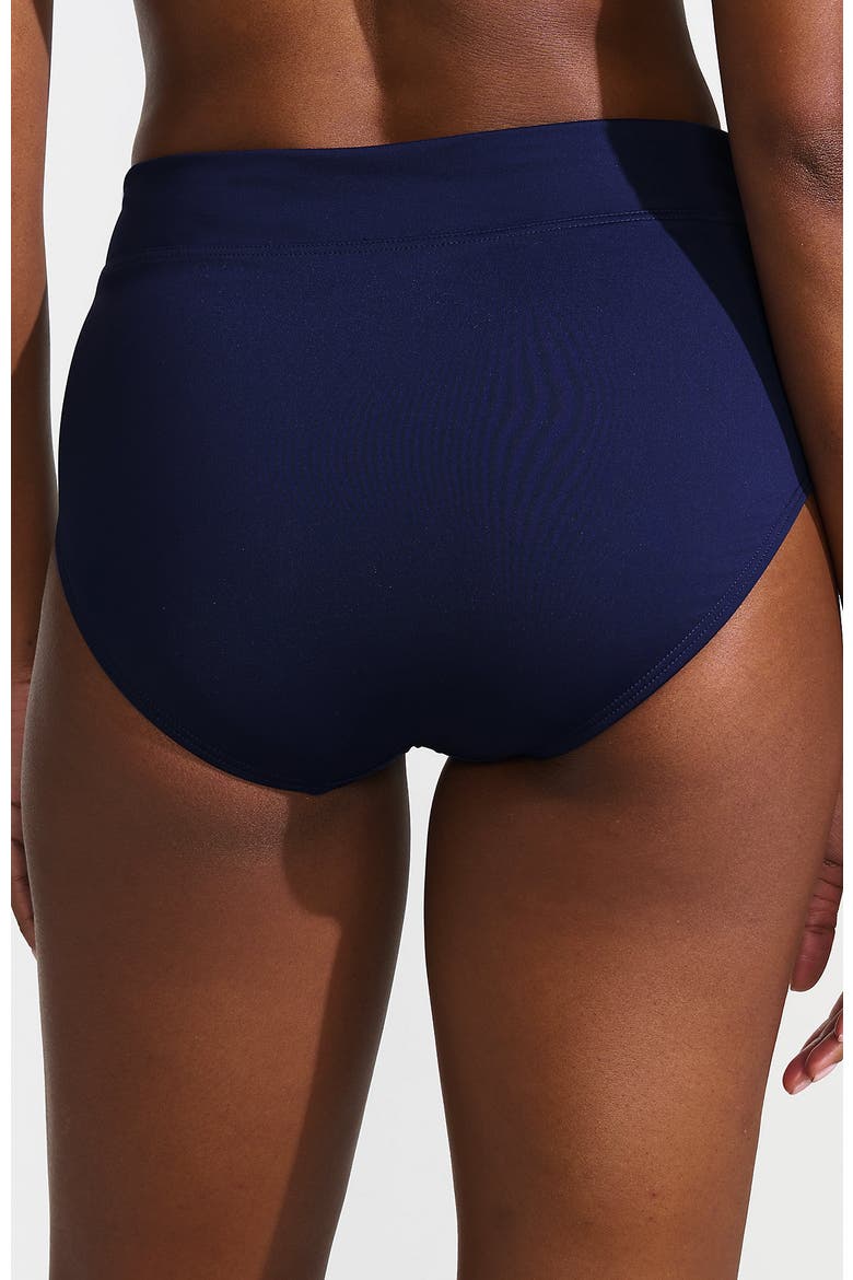 Tummy Control High Waisted Bikini Bottoms, Alternate, color, Deep Sea Navy