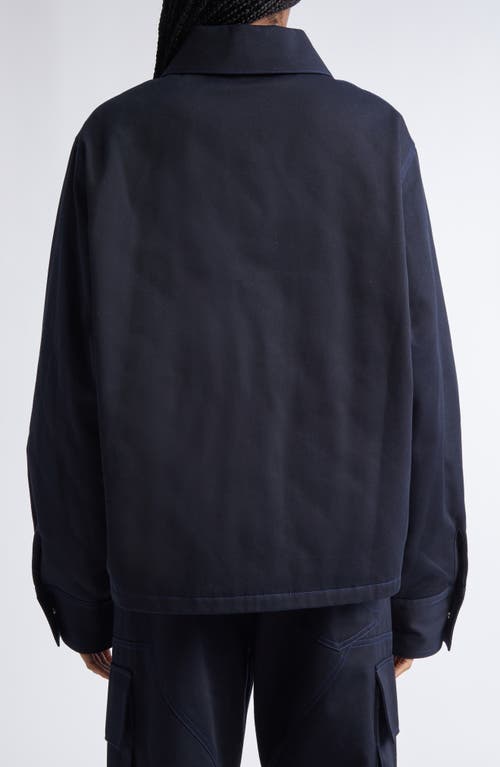 Area Flower Embellished Cargo Jacket In Blue