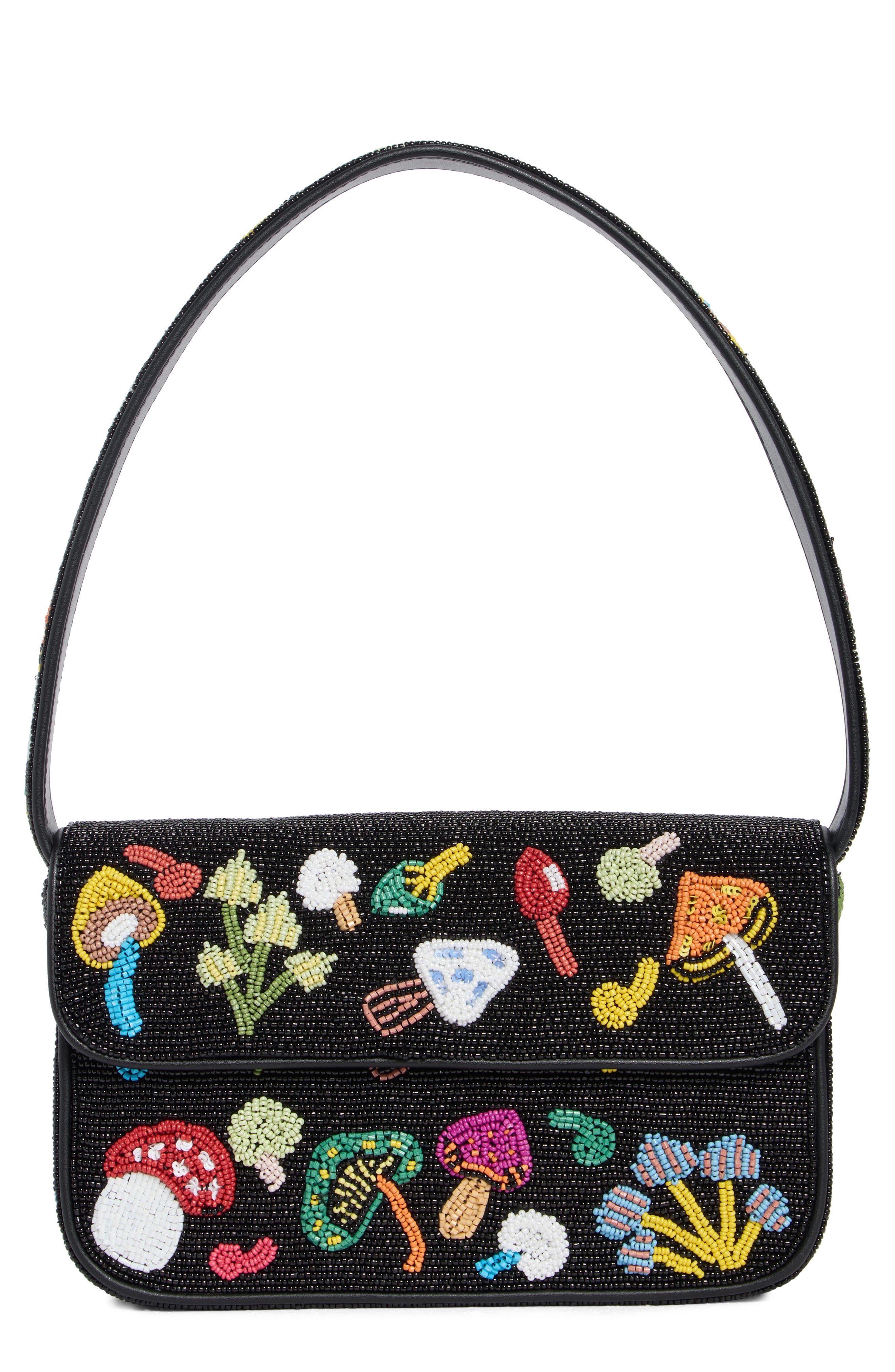 Staud Tommy Beaded Shoulder Bag In Orange