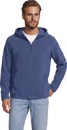 Lands' End Anyweather RainDefense Hooded Half Zip Fleece Pullover