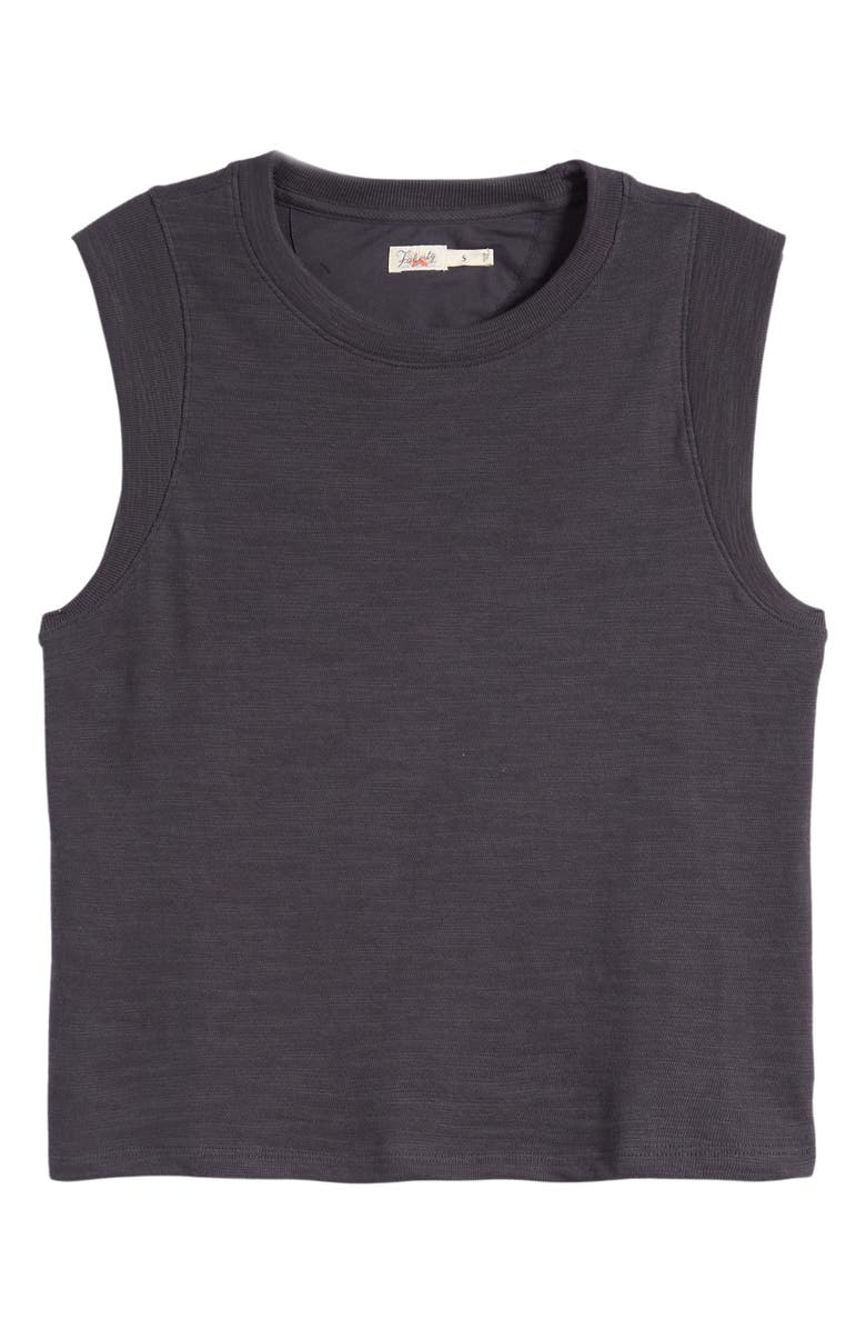 Faherty Sunwashed Slub Muscle Tank, Alternate, color, Washed Black