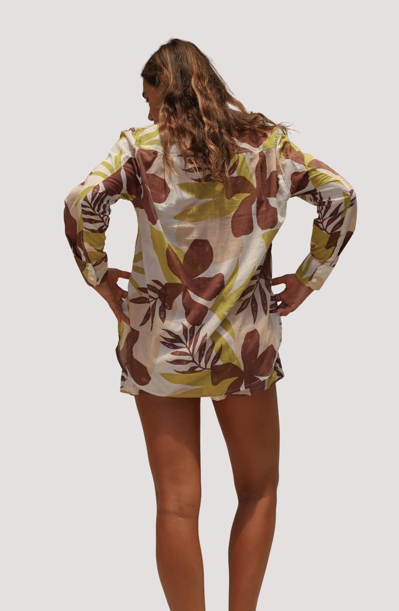 Stone Fox Leo Organic Cotton Cover-Up Shorts, Alternate, color, Tropical Tonal