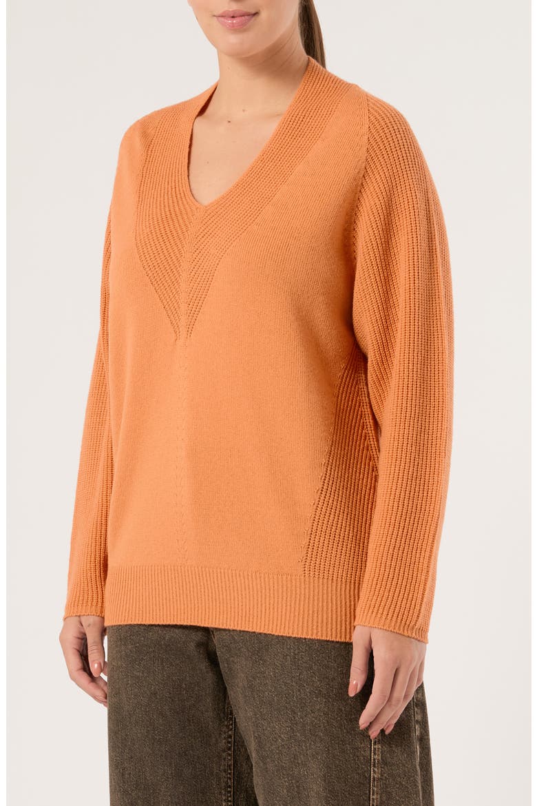 Fulmine V Neck Sweater, Main, color, ORANGE