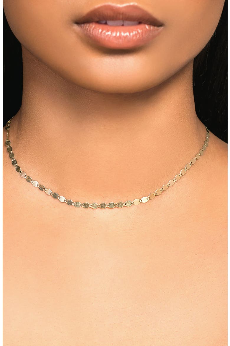 14K Gold Mega Nude Chain Choker Necklace, Alternate, color, 14KYG