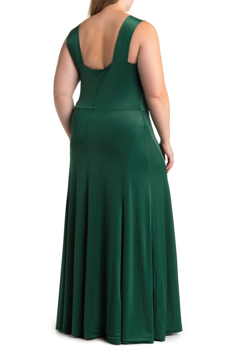 BY DESIGN Geneva Sleeveless Slinky Maxi Dress, Alternate, color, Hunter Green