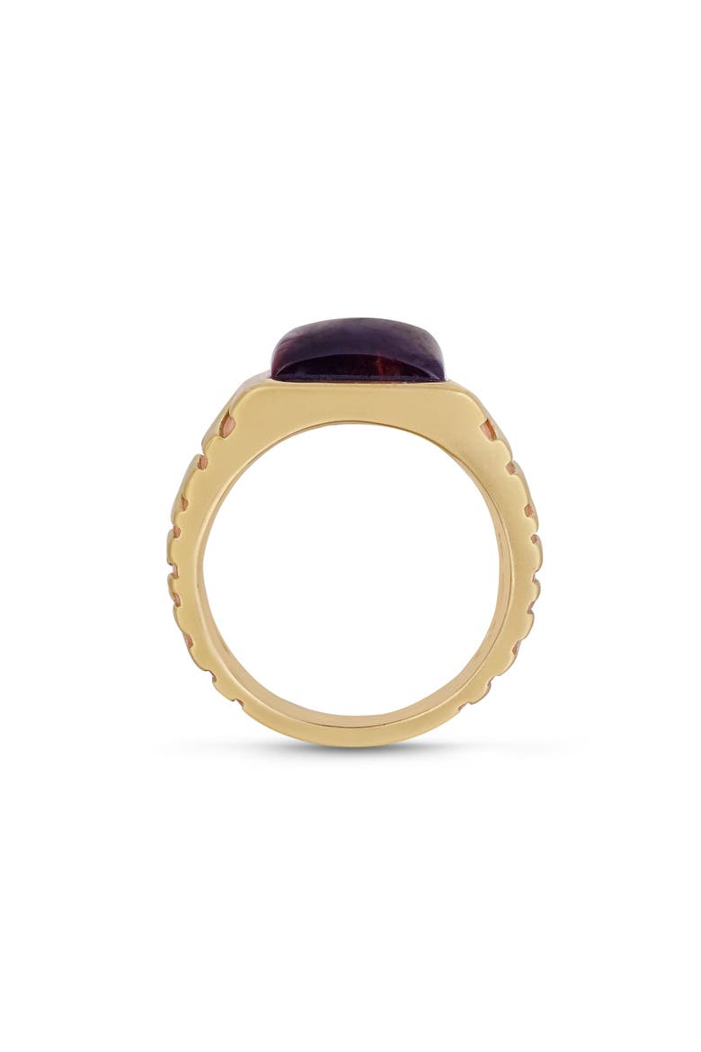 Chatoyant Red Tiger Eye Sterling Silver Men Signet Ring, Alternate, color, 14KT Gold Vermeil on Sterling