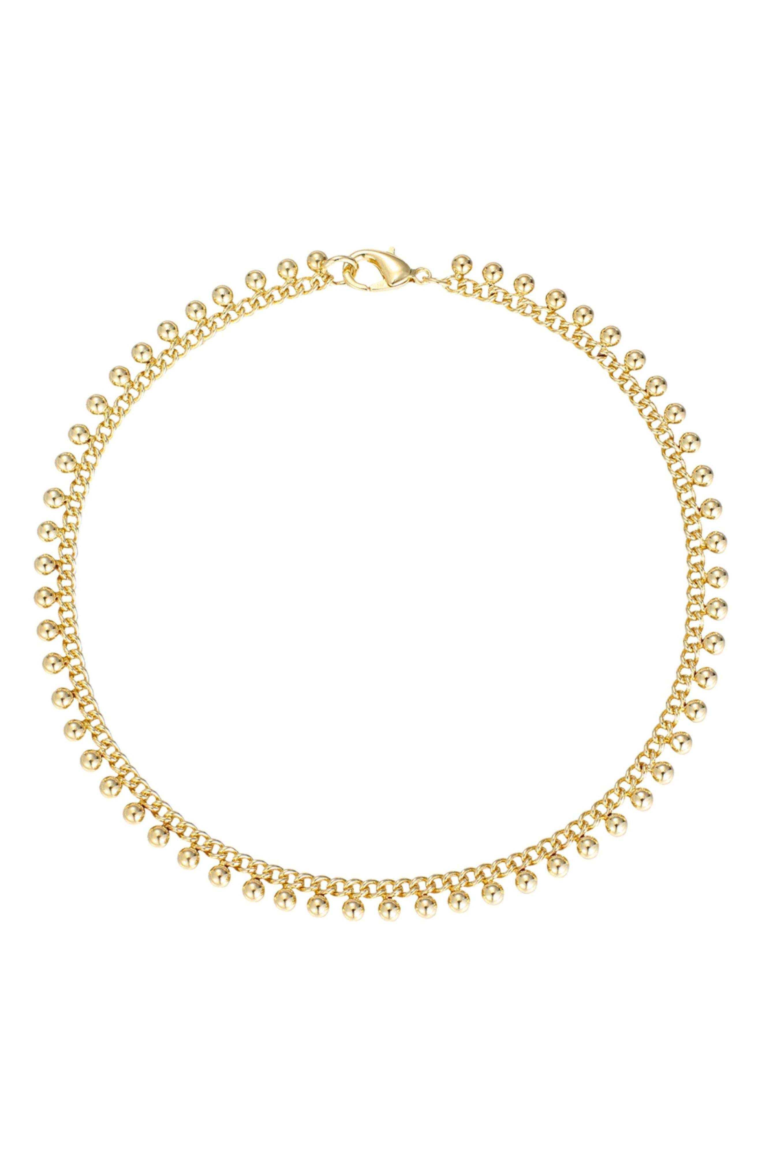 Adornia 14K Gold Plated Bell Charm Anklet