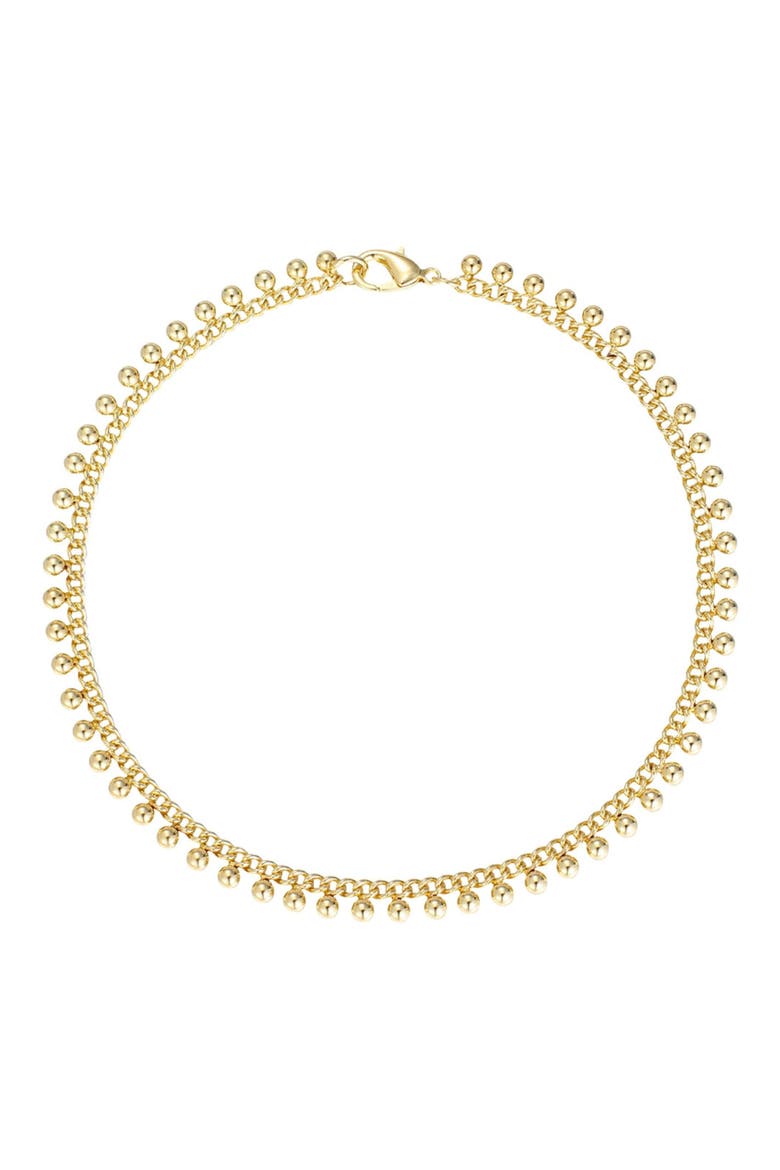 14K Gold Plated Bell Charm Anklet, Main, color, GOLD
