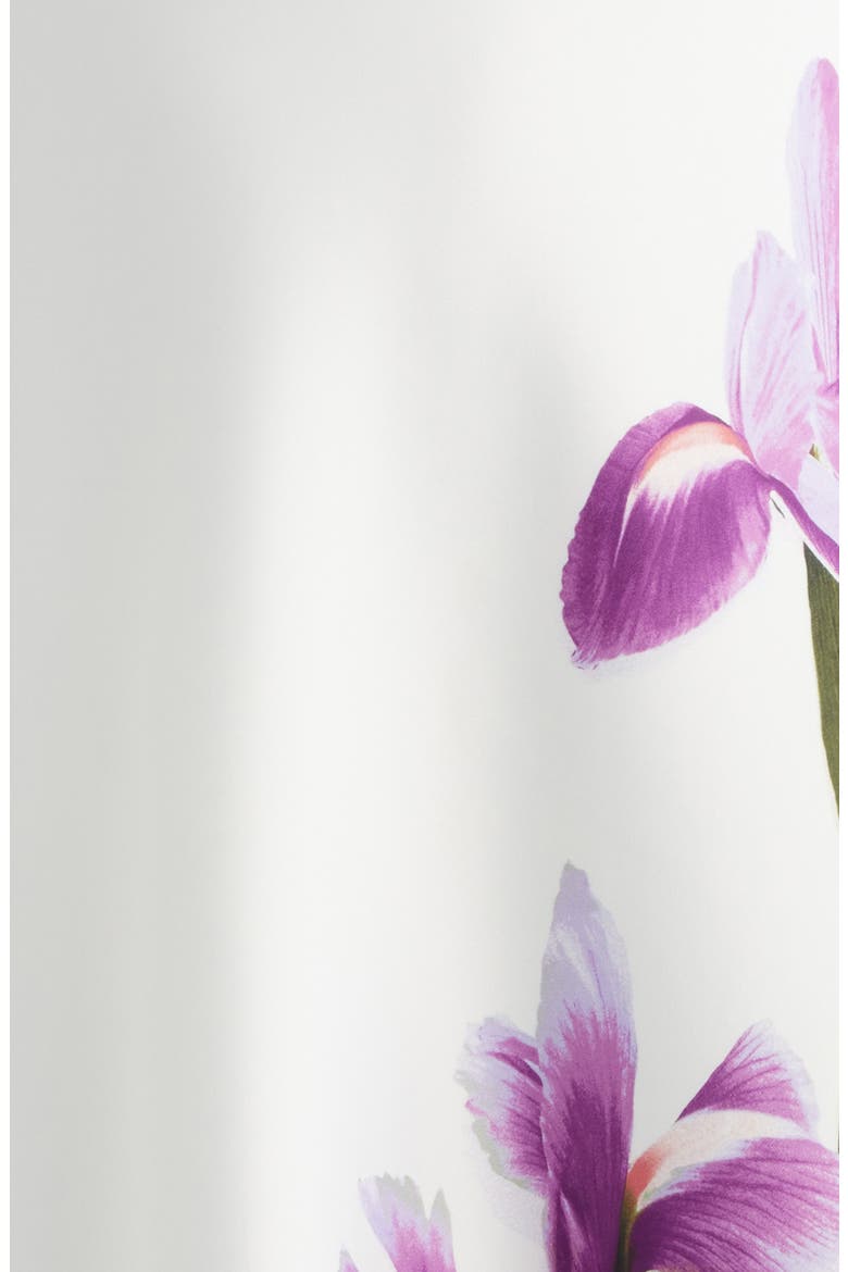 Floral A-Line Midi Dress, Alternate, color, WHITE DOVE MULTI
