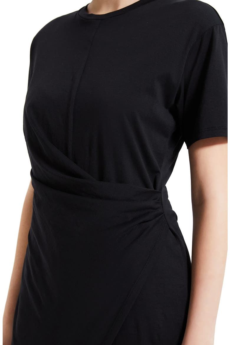 Drape Organic Pima Cotton T-Shirt Dress, Alternate, color, BLACK