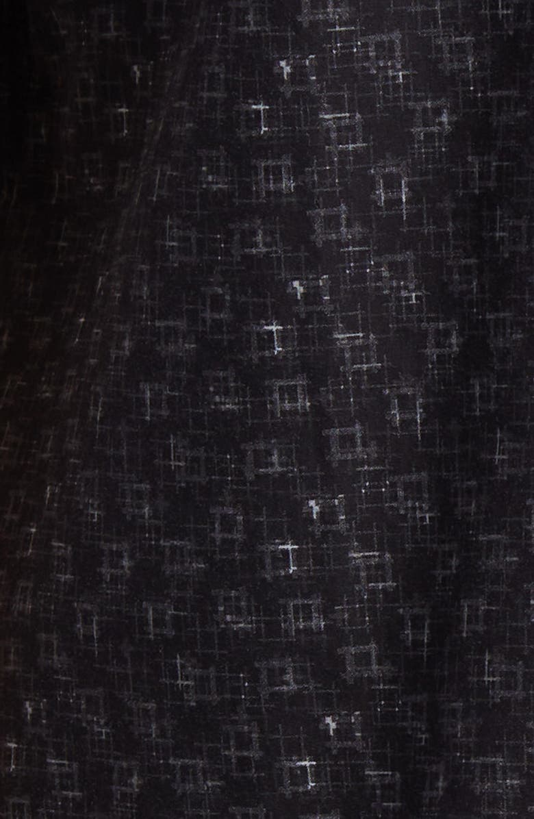 Robert Barakett Accent Geo Print Short Sleeve Button-Up Shirt, Alternate, color, Black