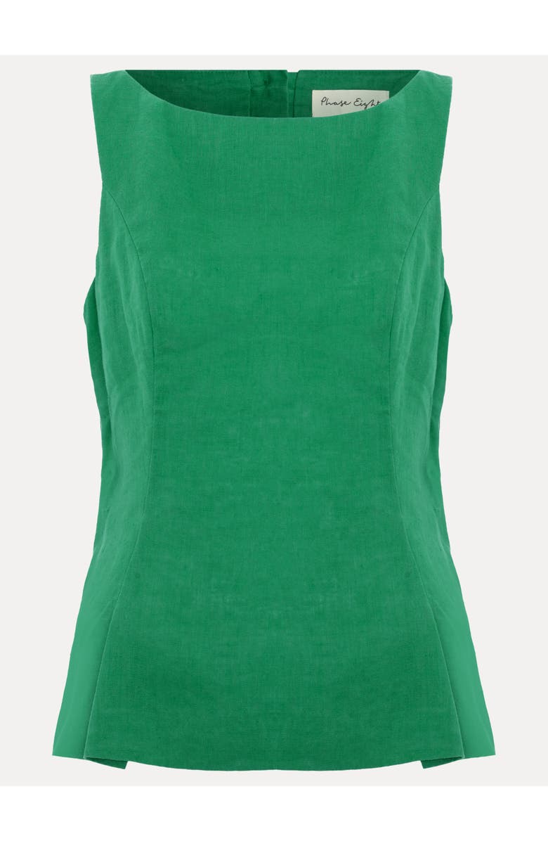 Phase Eight Isabelle Linen Top, Alternate, color, Green