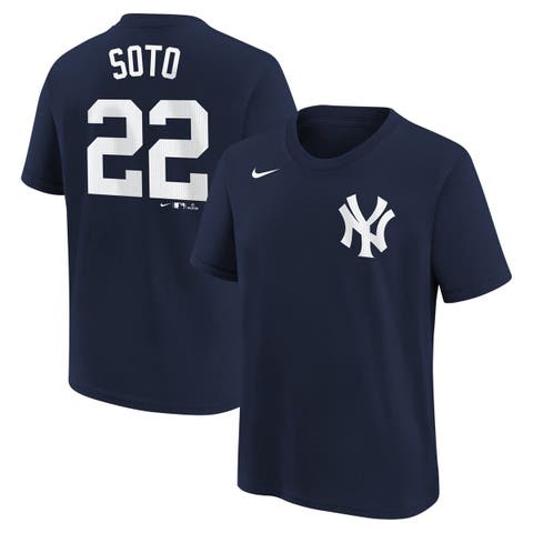 Youth Nike Juan Soto Navy New York Yankees Home Player Name & Number T-Shirt