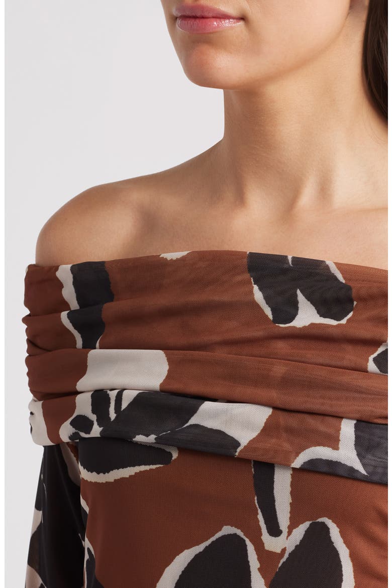 Penelope Floral Off the Shoulder Mesh Top, Alternate, color, SMOKED CLOVER