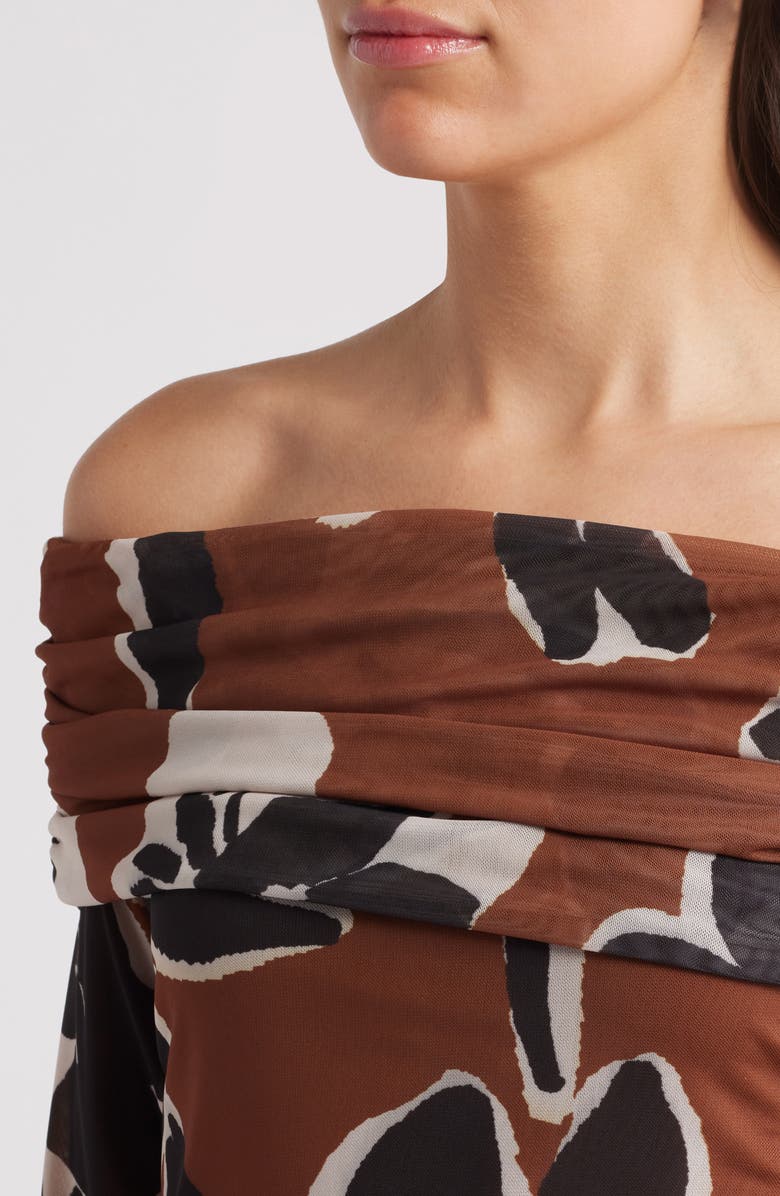 Cleobella Penelope Floral Off the Shoulder Mesh Top, Alternate, color,