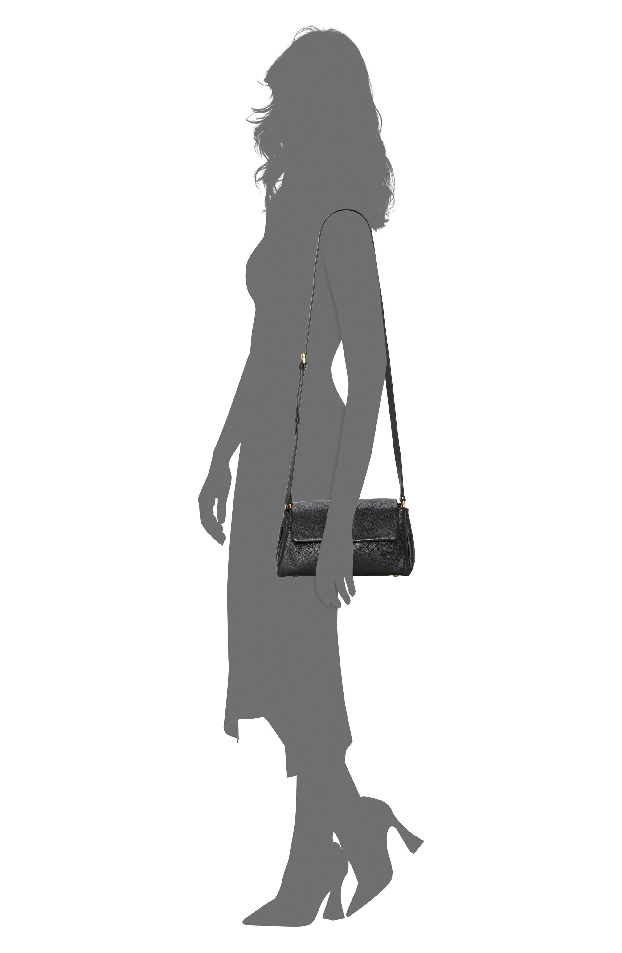 Vince Camuto Medna Leather Crossbody Bag, Alternate, color, Black