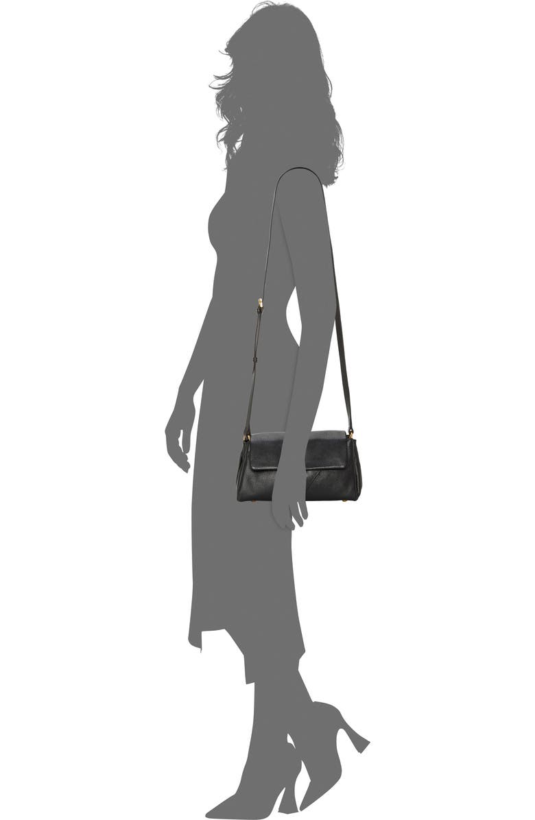 Vince Camuto Medna Leather Crossbody Bag, Alternate, color, Black