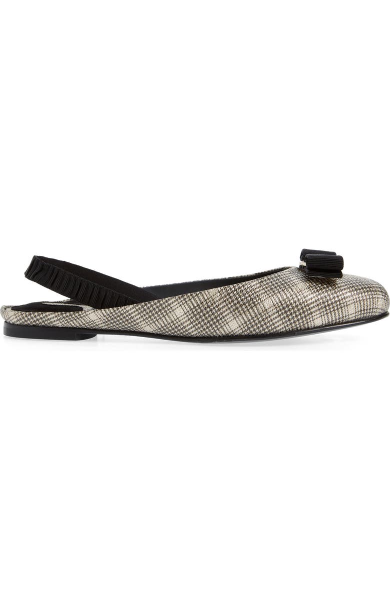 FERRAGAMO Vara Bow Houndstooth Slingback Flat, Alternate, color,