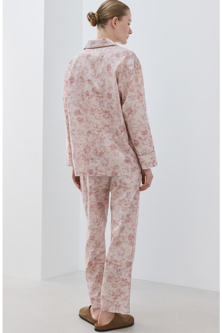 Print Cotton Pajama Pants, Alternate, color, PINK