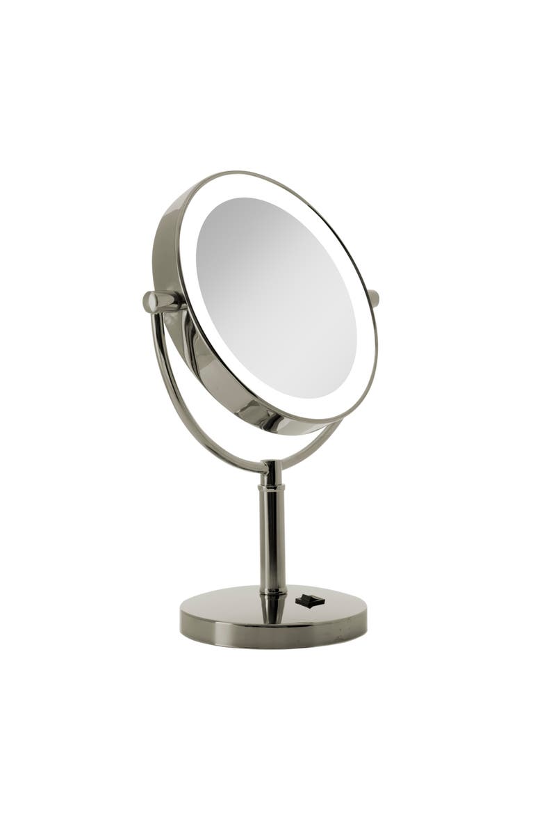 Laguna Lighted Makeup Mirror with 10X/1X Magnifications, Alternate, color, Polished Nickel